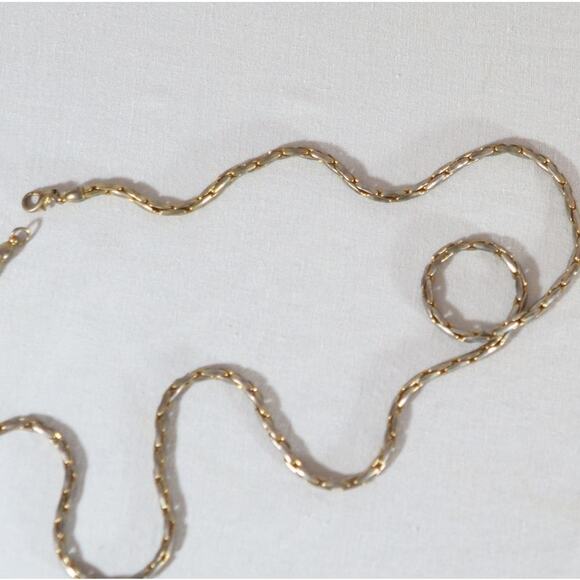 Mixed Metal Tone Necklace Long Link Chain Opera Length - Picture 4 of 6